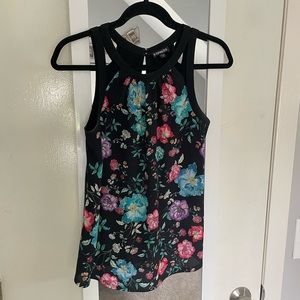 Express black and floral tank top